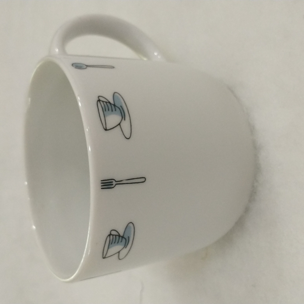 Set of 2 Crate&Barrel Coffee Shop Ceramic Mugs